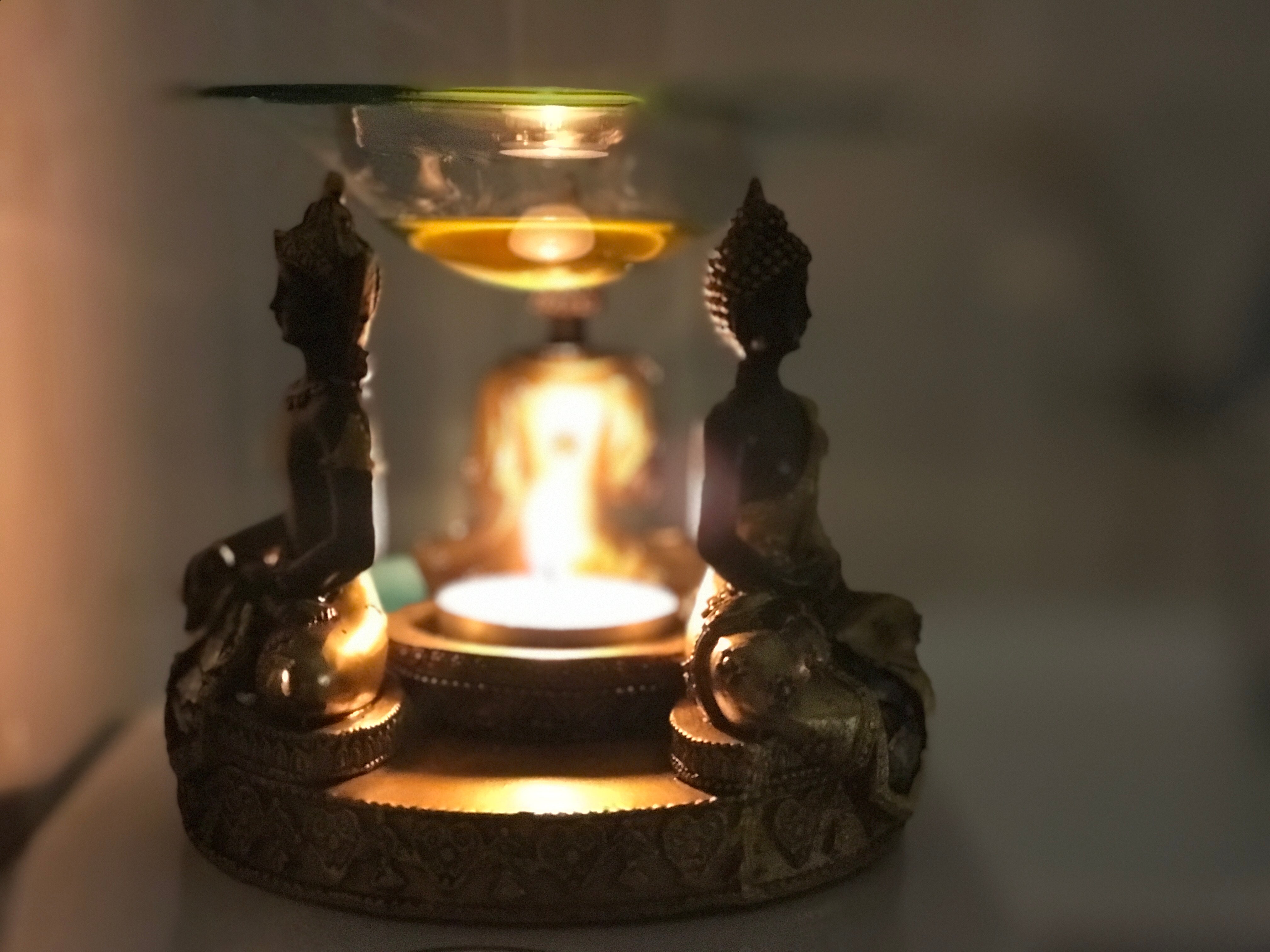 Gold and Brown Thai Buddha Wax Melt Warmer With Glass Mosaic Detail - Scented Soy Wax Melts | Wax Melt Warmers - MadisonMelts