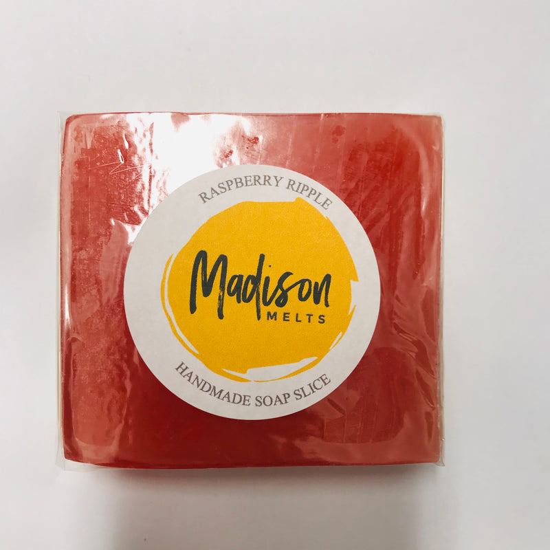 Raspberry Ripple Fragranced Soap Slice - Scented Soy Wax Melts | Wax Melt Warmers - MadisonMelts