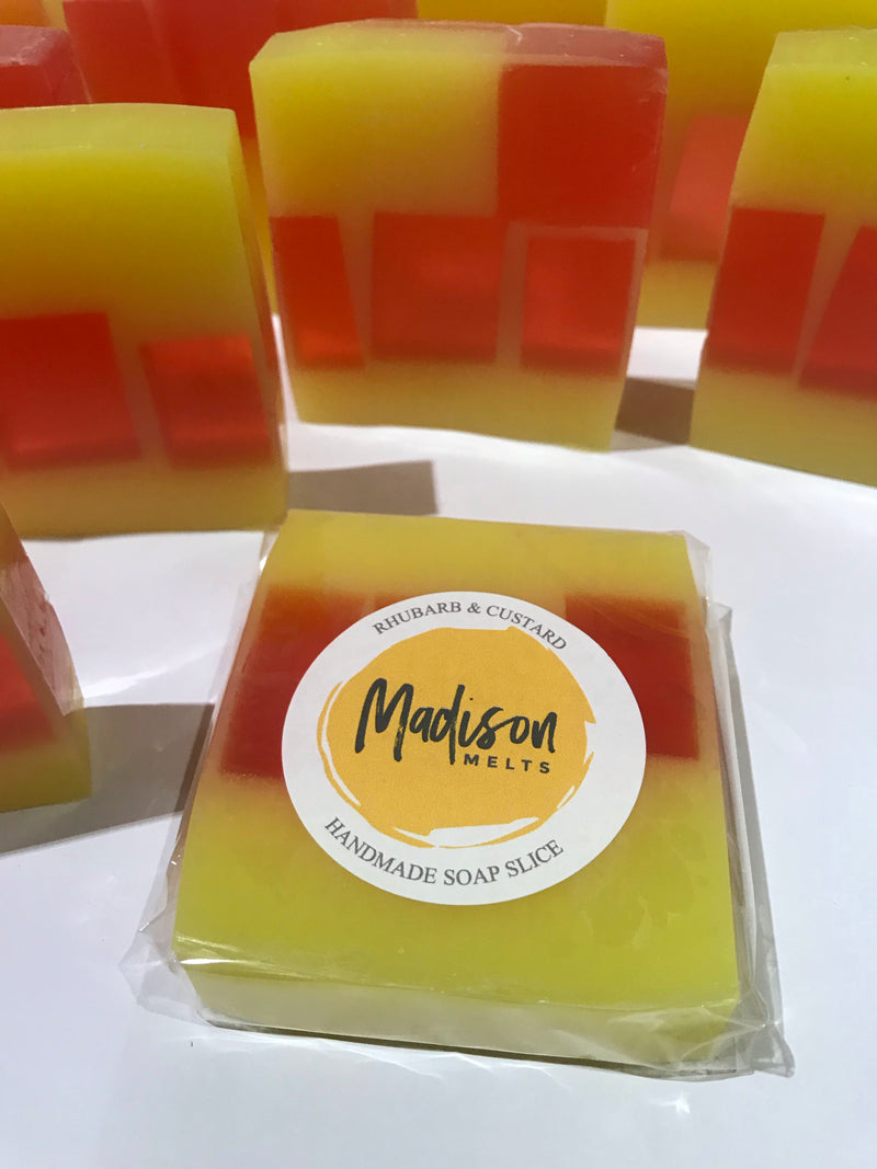 Rhubarb & Custard Fragranced Soap Slice - Scented Soy Wax Melts | Wax Melt Warmers - MadisonMelts