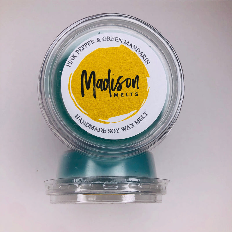 Pink Pepper and Green Mandarin Soy Wax Melt Pot - Scented Soy Wax Melts | Wax Melt Warmers - MadisonMelts