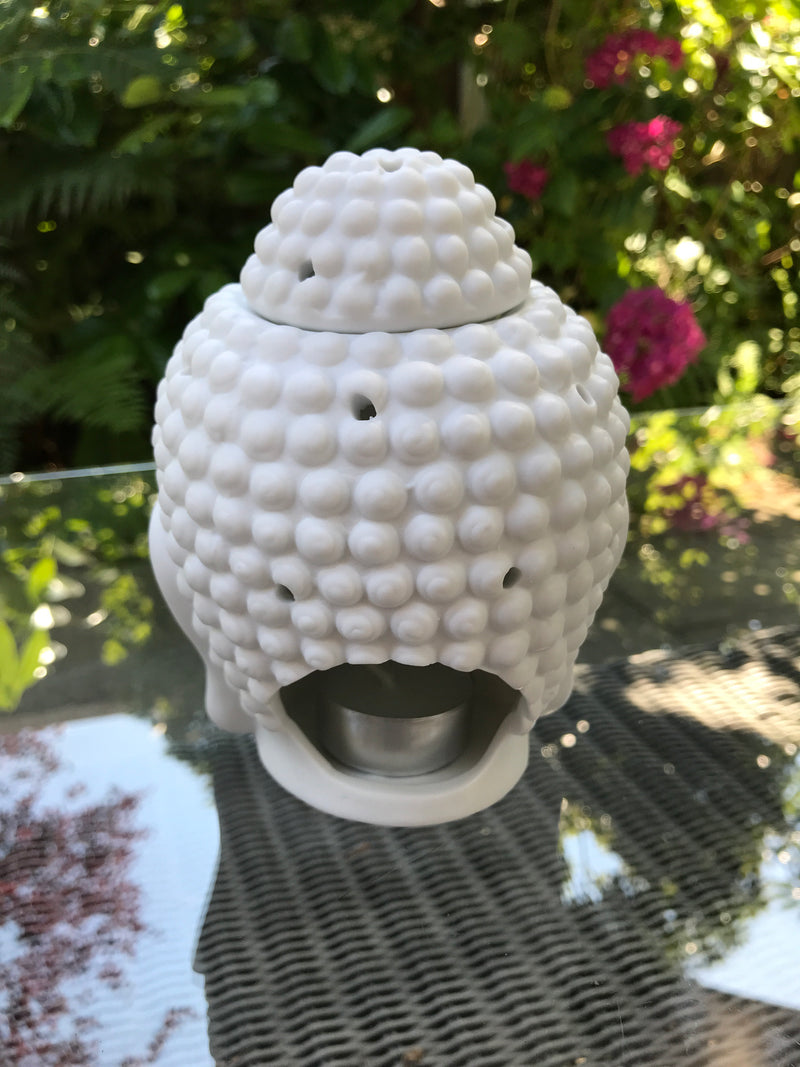 White Buddha Head Wax Warmer - Scented Soy Wax Melts | Wax Melt Warmers - MadisonMelts