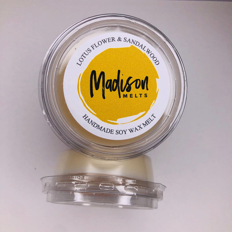 Lotus Flower and Sandalwood Soy Wax Melt Pot - Scented Soy Wax Melts | Wax Melt Warmers - MadisonMelts